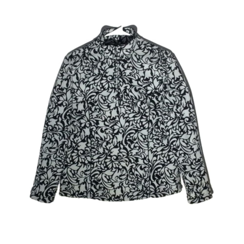 Coldwater Creek Fleece Top, Size M, Black  & White